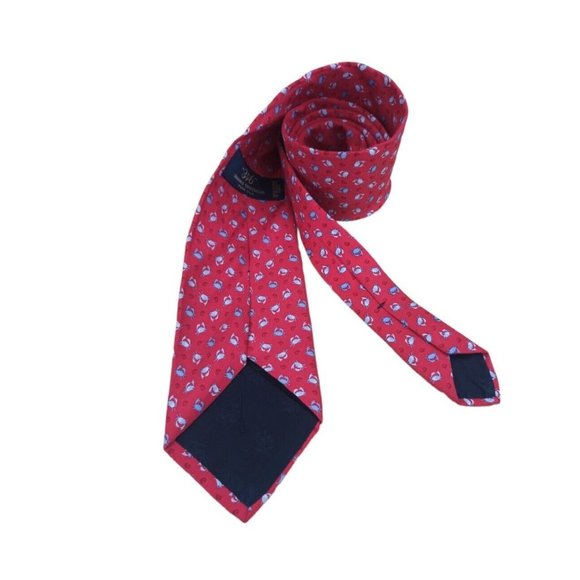 BROOKS BROTHERS 346 Red Crab Silk Tie USA 62"/ 3.5" EC - Picture 5 of 8